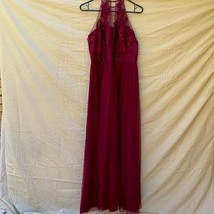 Womens Bridesmaids Dress, Wine Color, Size 14